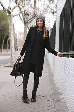 Great ideas for 2019 outfit dr martens, Little black dress: winter outfits,  Street Style,  Funeral Outfits  
