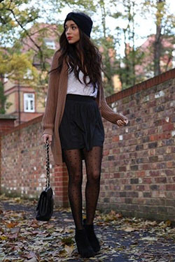 Outfit with black wedge booties: Boot Outfits,  Skirt Outfits  