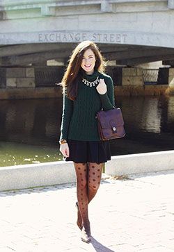 Outfits With Polka Dot Tights, Little black dress, Alexandra Pereira: Street Style,  Outfit With Tights  