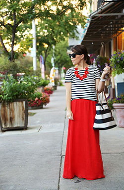 Simple Red Skirt Outfit: Skirt Outfits,  Casual Outfits  