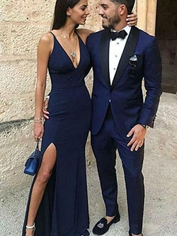 Navy blue prom dresses, Evening gown: Backless dress,  Wedding dress,  Evening gown,  Bridesmaid dress,  Navy blue,  couple outfits,  Formal wear  