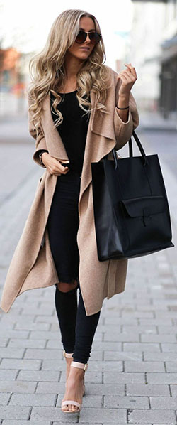 Tenue femme manteau long, Manteau Femme: Trench coat,  winter outfits,  Fashion accessory,  Manteau Femme  