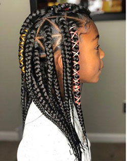 Triangle box braids kids: African Americans,  Box braids,  Black hair,  Box Braids Hairstyle,  Kids Braids  
