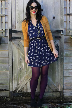 Navy blue dress with tights: Navy blue,  Church Outfit  