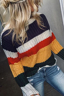 Simple Color Block Sweaters outfit: Sweaters Outfit  