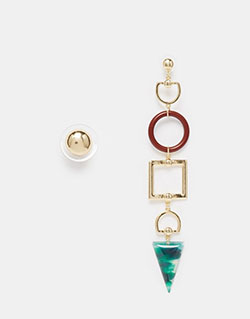 Asymmetrical Earrings Ideas, MyXL Earrings Gold, ASOS.com: Lapel pin,  Earrings  