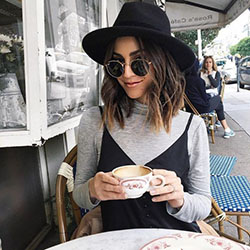 Admirable styling hat, Polo neck: winter outfits,  Polo neck,  Janessa Leone,  Brunch Outfit  
