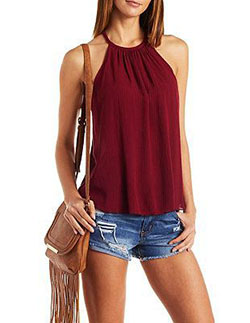 Red sleeveless top outfit, Sleeveless shirt: Backless dress,  Spaghetti strap,  Sleeveless shirt,  shirts,  tank top  