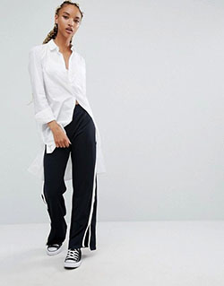 Style wide leg track pants: ATHLETIC Pants,  Street Style,  Trouser Outfits  