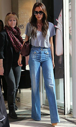 Victoria beckham casual outfits, Victoria Beckham: Wide-Leg Jeans,  Business casual,  Victoria Beckham,  David Beckham,  Bootcut Jeans  