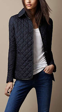 Quilted jacket with leather trim: winter outfits  