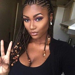 Cornrow hairstyles black women, Box braids: African Americans,  Hairstyle Ideas,  Box braids,  Black Women,  facial makeup  