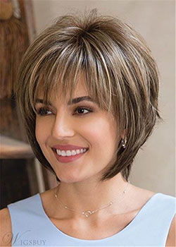 Short Hairstyle For Chubby woman: Bob cut,  Hairstyle Ideas,  Brown hair,  Short hair,  Layered hair,  Short Hairstyle  