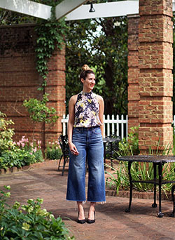 Terrific daily tips for wear denim culottes, Casual wear: Crop Pants Outfit  