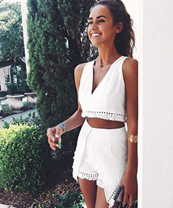 White two piece romper, Romper suit: Romper suit,  Maxi dress,  Casual Outfits,  Youthful outfits  