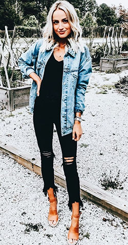 Jean jacket outfits womens: Jean jacket,  Cute outfits,  Casual Outfits  