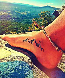 Mountains on foot tattoo, Body art: Body art,  Tattoo Ideas  