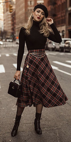 Most craved designs woman fashion skirt, A-Line Midi Skirt: Polo neck,  Vintage clothing,  holiday outfit,  Casual Outfits  