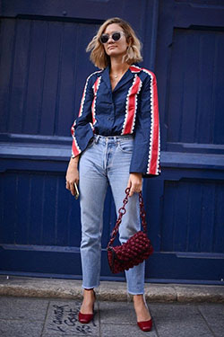 Anne laure mais blog, Fashion blog: fashion blogger,  Mom jeans,  Fashion week,  Red Shoes Outfits  