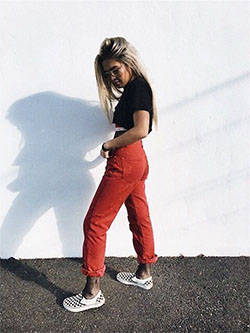 Checkered red vans outfits, Casual wear: Vintage clothing,  vans outfits  