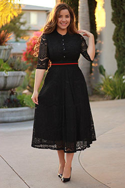 Vestidos modestos para gorditas, Stripe Skirt: Black Dress Outfits  