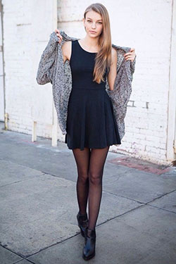 Must check these dress with tights, Little black dress: party outfits,  winter outfits,  Skirt Outfits,  black dress  