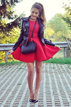 Czerwona sukienka stylizacje weselne, Party dress: party outfits,  Skirt Outfits,  VESTIDO CORTO  