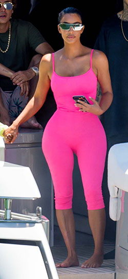 Kim kardashian pink chanel outfit: Kim Kardashian,  Kanye West,  Kourtney Kardashian,  Paris Hilton  
