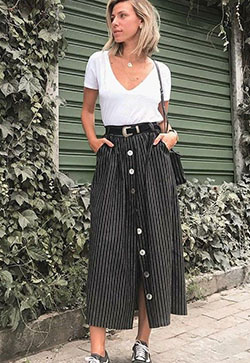 Trendy and elegant modesty looks, Vans Old Skool: Casual Outfits,  Long Skirt,  Fashion week,  Saia Midi  