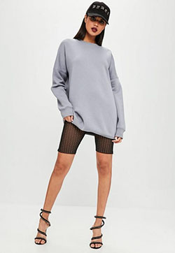 Sweatshirt dress carli bybel, Cycling shorts: Shorts Outfit,  Cycling shorts  