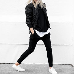 Casual wear Bomber Jacket Outfit, Flight jacket,: Flight jacket,  Street Style,  Casual Outfits,  Jacket Outfits  
