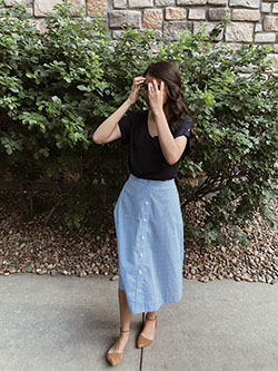 Great and mind boggling Denim skirt, Casual wear: Church Outfit,  Casual Outfits  