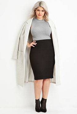 Powerful tips for winter skirt curvy, Ribbed Pencil Skirt: winter outfits,  Plus size outfit,  Pencil skirt,  Vintage clothing,  Casual Outfits  