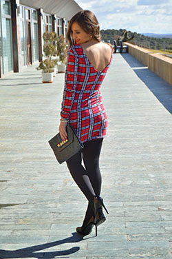 Check Dresses With Tights: Tights outfit  