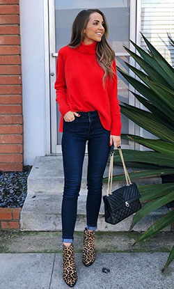 Voguish ideas for red turtleneck outfit, Polo neck: winter outfits,  Polo neck,  Boot Outfits,  Business Outfits  