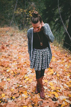 Stylish Tights With Skirt Outfit: Skirt Outfits  