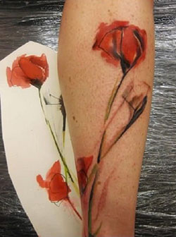 Instagram insane ideas for watercolor poppy tattoo, Watercolor painting: Body art,  Tattoo artist,  Watercolor painting,  Tattoo Ideas  
