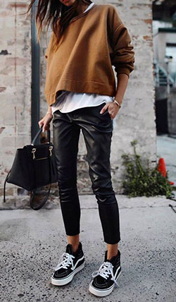 Leather Pant Outfits For Women, Casual wear: Casual Outfits,  Leather Pant Outfits  