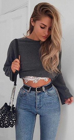 London fashion style cropped sweater outfit, Crop top: Crop top,  Polo neck,  party outfits,  Sheath dress,  Casual Outfits,  Sweaters Outfit,  Cropped Sweater  