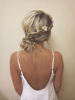 Boho chic wedding hair, Long hair: Long hair,  French braid,  Hairstyle Ideas  