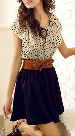 Ladies western dress styles, Polka dot: Western wear,  Scoop neck,  Skirt Outfits,  Casual Outfits  