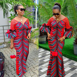 High class ankara long gown styles lovely and classic styles by ezinne fashion: Evening gown,  African Dresses,  Aso ebi,  Ankara Outfits  