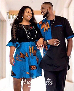 African traditional outfits for couples: African Dresses,  Aso ebi,  couple outfits,  Folk costume  