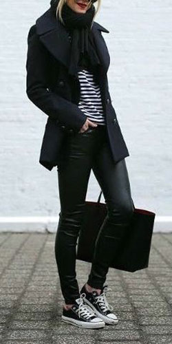 Outfit trends for converse black, Chuck Taylor All-Stars: Legging Outfits,  Casual Outfits  
