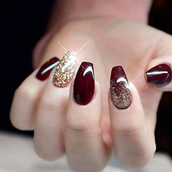 Check these finest collection of burgundy nail designs 2019, Artificial nails: Nail Polish,  Nail art,  Gel nails,  Artificial nails,  Pretty Nails  