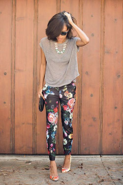 Pictures to see womens floral pants, Floral Pants: Slim-Fit Pants,  Floral design,  Floral Pants,  Street Style,  Floral Outfits,  Printed Pants  