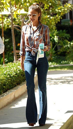 High waisted flare jeans outfit: Wide-Leg Jeans,  Bootcut Jeans  