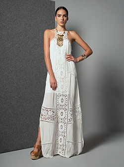 Studio f vestidos blancos: party outfits,  Sleeveless shirt,  Casual Outfits,  Maxi Dress Shoes  