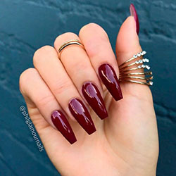 Top 20 great ideas to try burgundy nails, Artificial nails: Nail Polish,  Nail art,  Gel nails,  Artificial nails,  Pretty Nails  