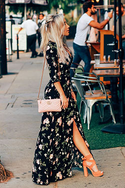 Black floral dress summer outfit: Maxi dress,  Boho Dress,  Floral Dresses,  Floral Outfits  